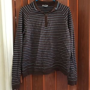 Medium Mac & Jac Striped Long Sleeved Sweater with Zipper